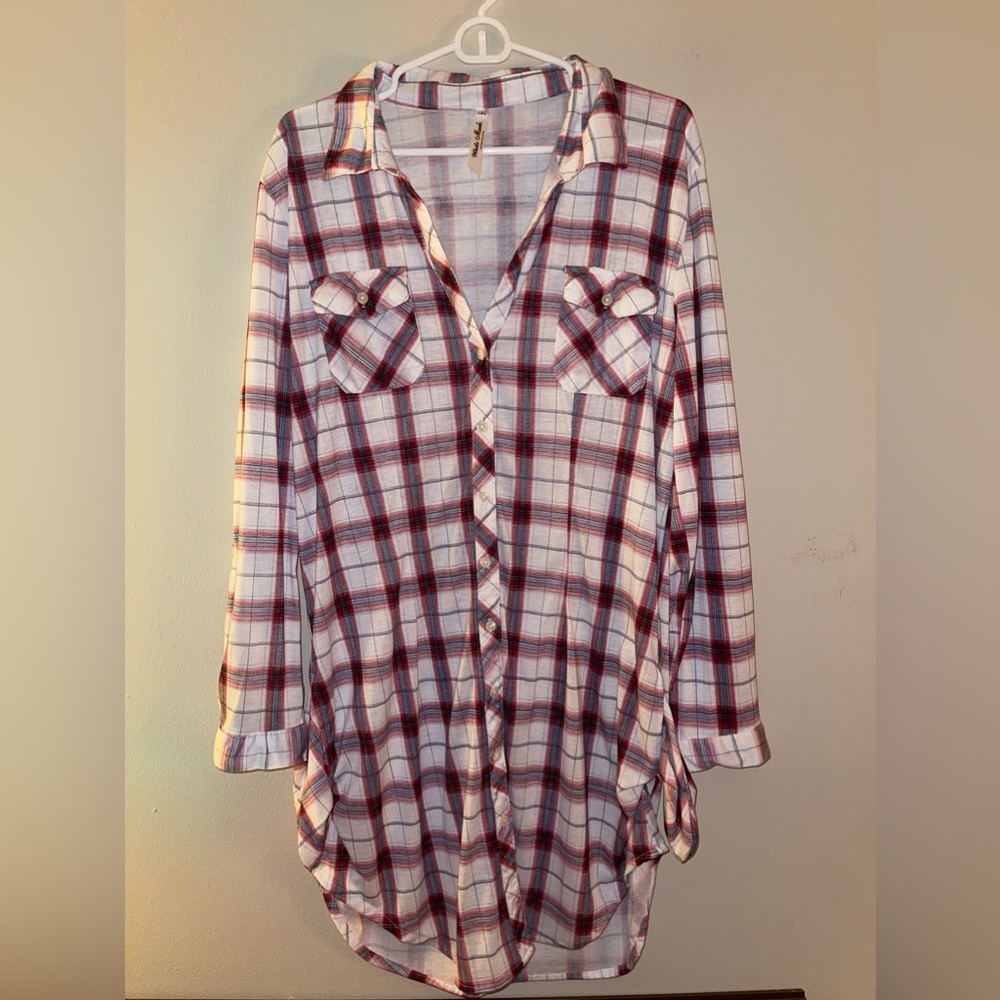White Mark Long Flannel